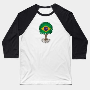 Tree of Life with Brazilian Flag Baseball T-Shirt